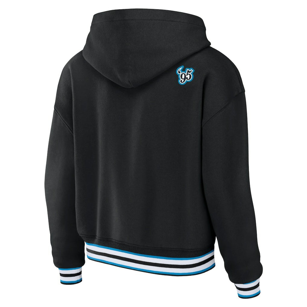 Carolina Panthers WEAR by Erin Andrews Women's Lace-Up Pullover Hoodie Black