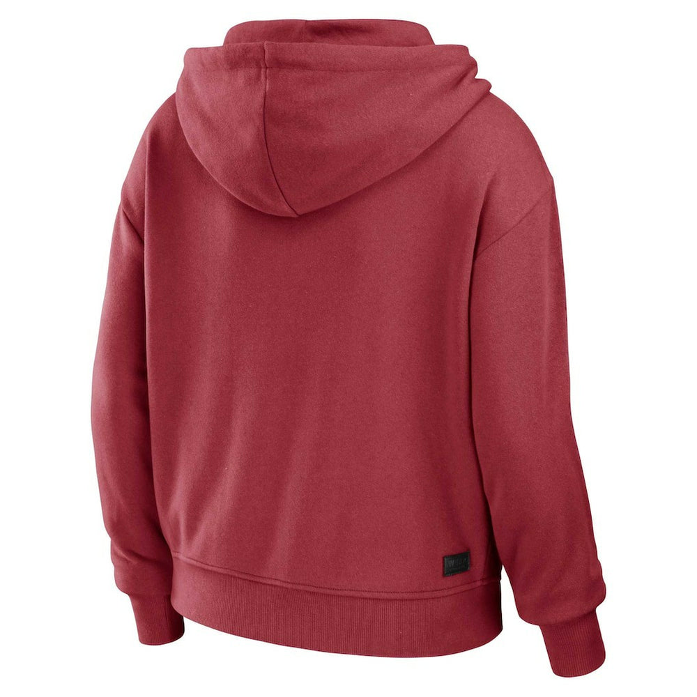 Arizona Cardinals WEAR by Erin Andrews Women's Color Block Light Weight Modest Crop Full-Zip Hoodie Cardinal/White