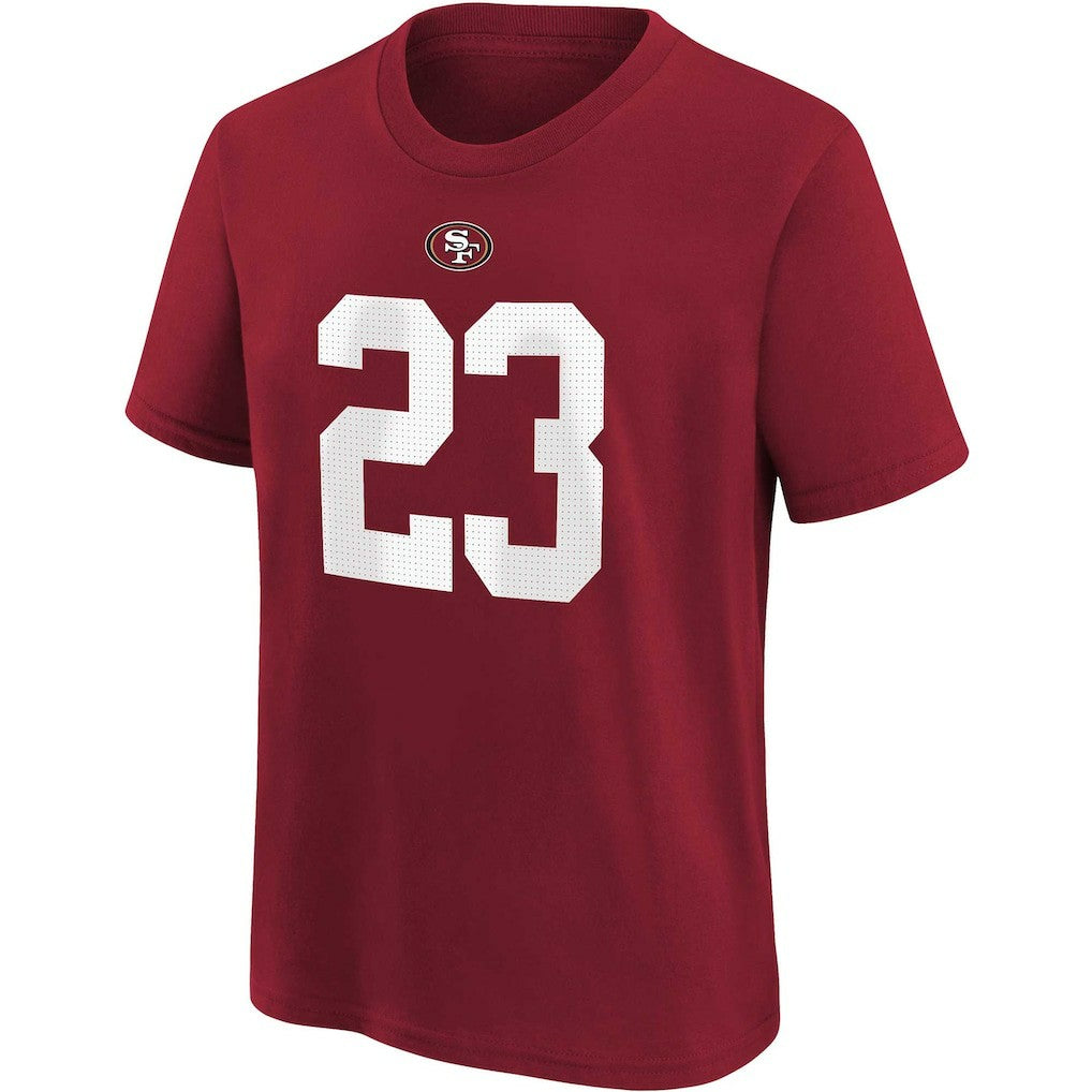 Christian McCaffrey San Francisco 49ers Youth Player Name & Number T-Shirt Scarlet