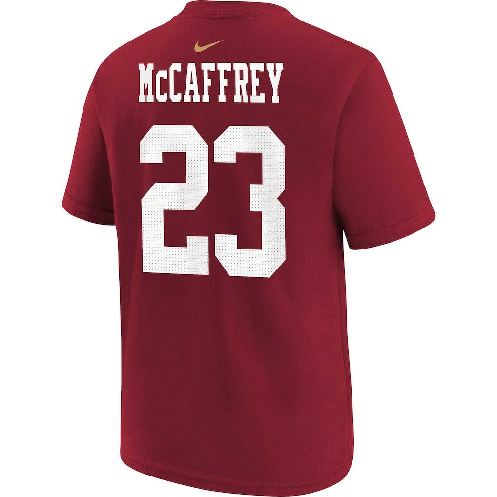 Christian McCaffrey San Francisco 49ers Youth Player Name & Number T-Shirt Scarlet