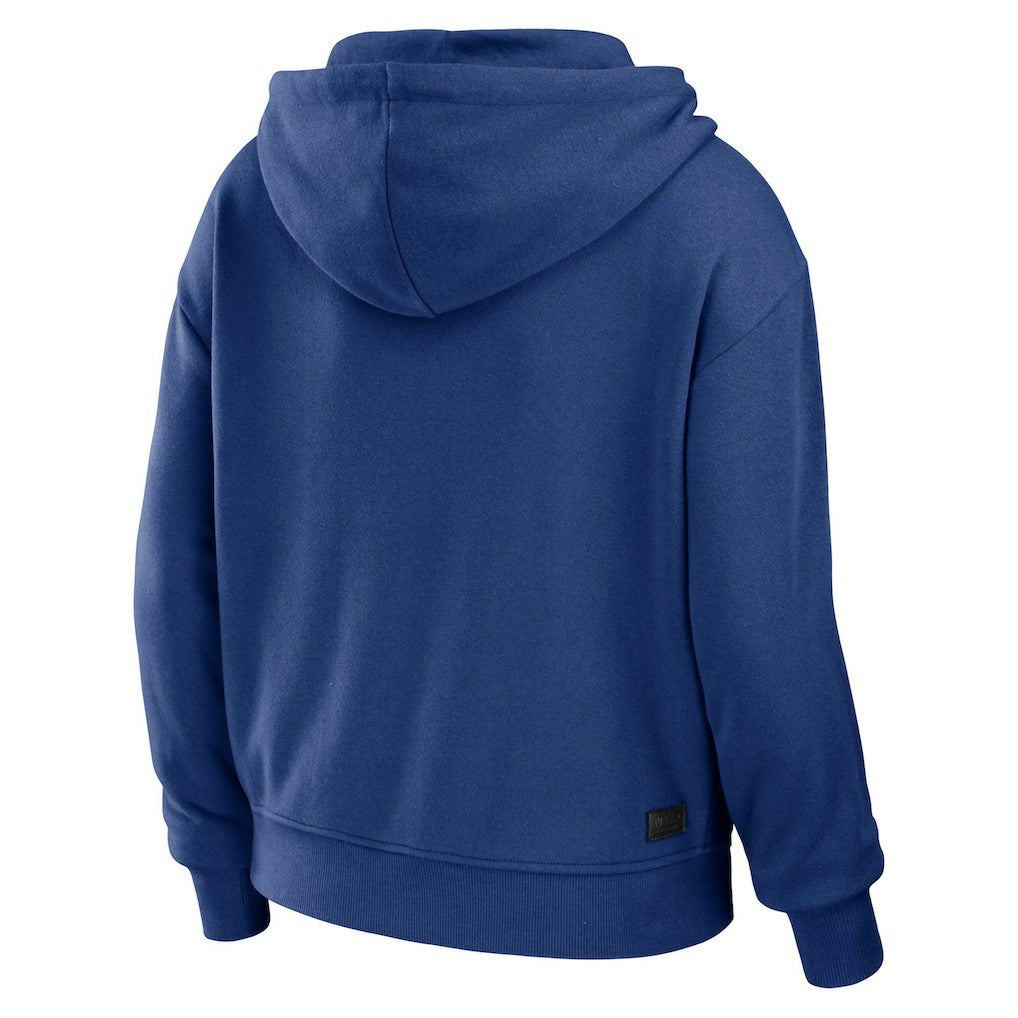 New York Giants WEAR by Erin Andrews Women's Plus Size Color Block Full-Zip Hoodie Royal/White