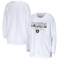 Las Vegas Raiders WEAR by Erin Andrews Women's Domestic Pullover Sweatshirt White
