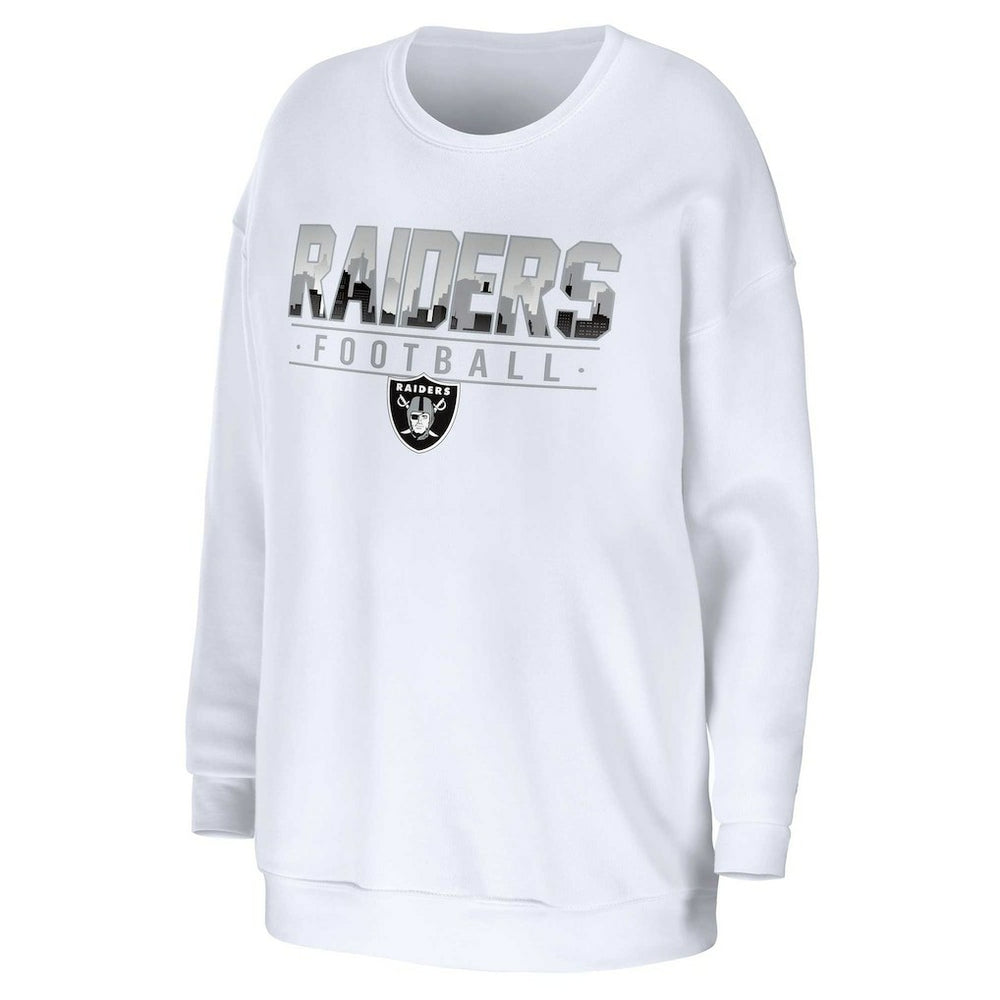 Las Vegas Raiders WEAR by Erin Andrews Women's Domestic Pullover Sweatshirt White