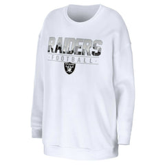 Las Vegas Raiders WEAR by Erin Andrews Women's Domestic Pullover Sweatshirt White
