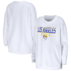 Los Angeles Rams WEAR by Erin Andrews Women's Domestic Pullover Sweatshirt White