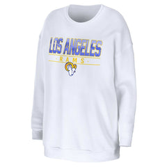 Los Angeles Rams WEAR by Erin Andrews Women's Domestic Pullover Sweatshirt White