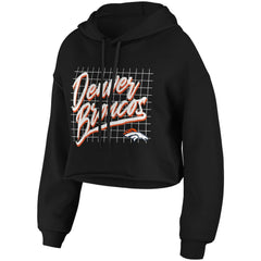 Denver Broncos WEAR by Erin Andrews Women's Domestic Cropped Pullover Hoodie Black