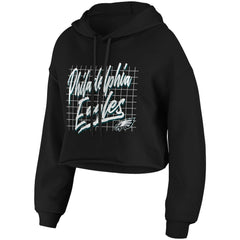 Philadelphia Eagles WEAR by Erin Andrews Women's Domestic Cropped Pullover Hoodie Black