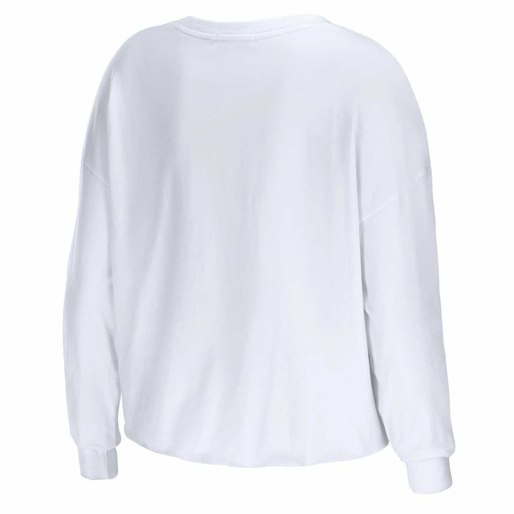 Arizona Cardinals WEAR by Erin Andrews Women's Domestic Cropped Long Sleeve T-Shirt White
