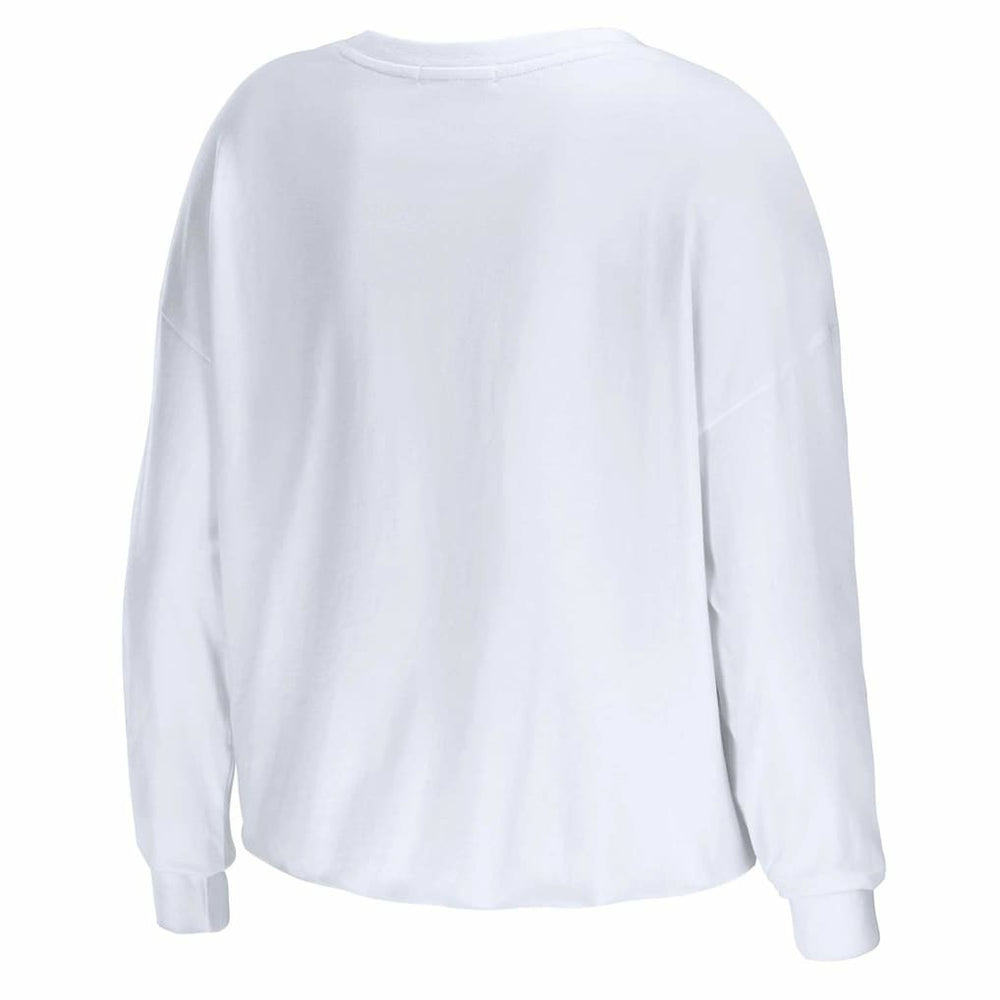 Atlanta Falcons WEAR by Erin Andrews Women's Domestic Cropped Long Sleeve T-Shirt White