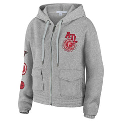 Atlanta Falcons WEAR by Erin Andrews Women's Full-Zip Hoodie Heather Gray
