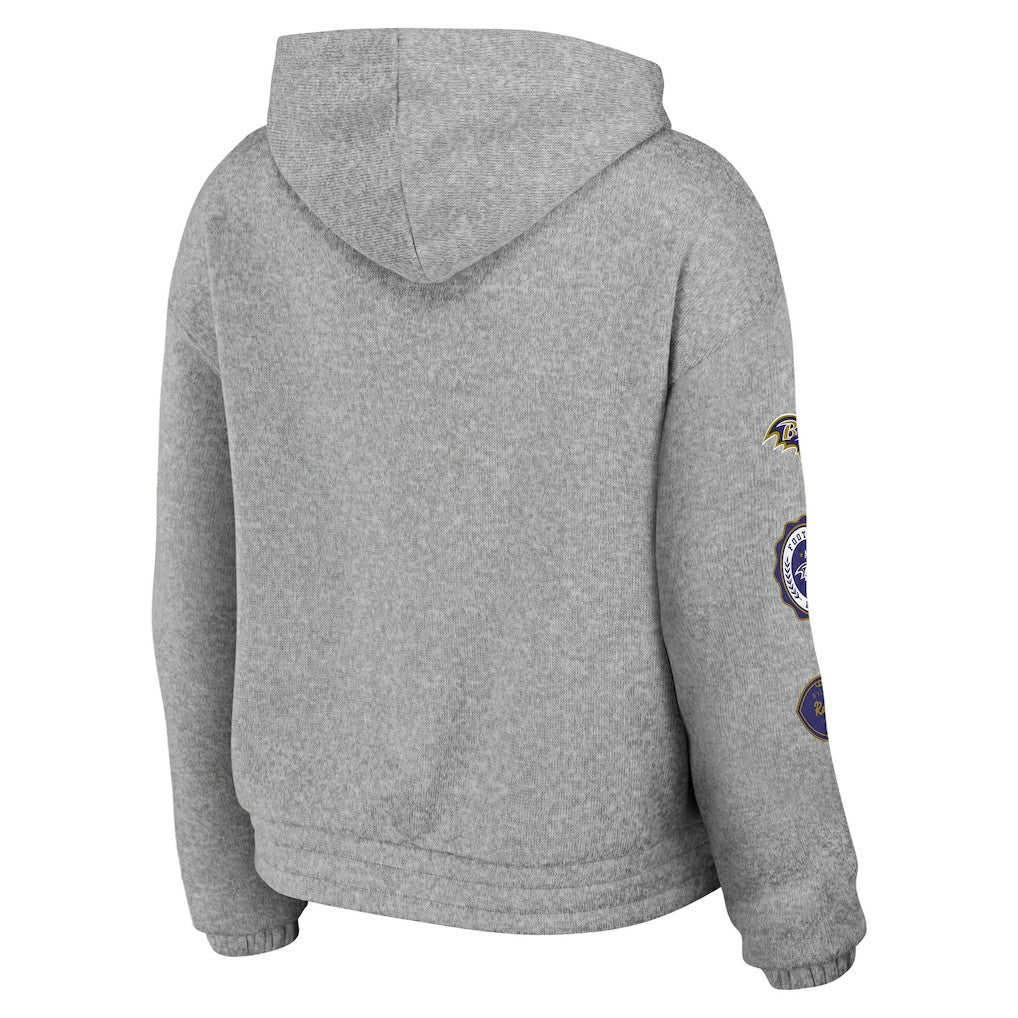 Baltimore Ravens WEAR by Erin Andrews Women's Full-Zip Hoodie Heather Gray