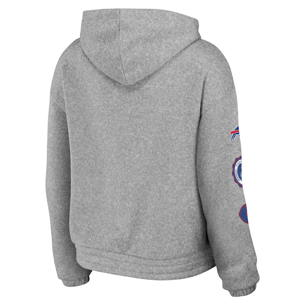 Buffalo Bills WEAR by Erin Andrews Women's Full-Zip Hoodie Heather Gray