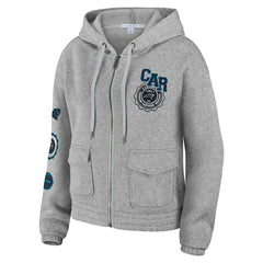 Carolina Panthers WEAR by Erin Andrews Women's Full-Zip Hoodie Heather Gray