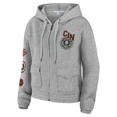 Cincinnati Bengals WEAR by Erin Andrews Women's Full-Zip Hoodie Heather Gray
