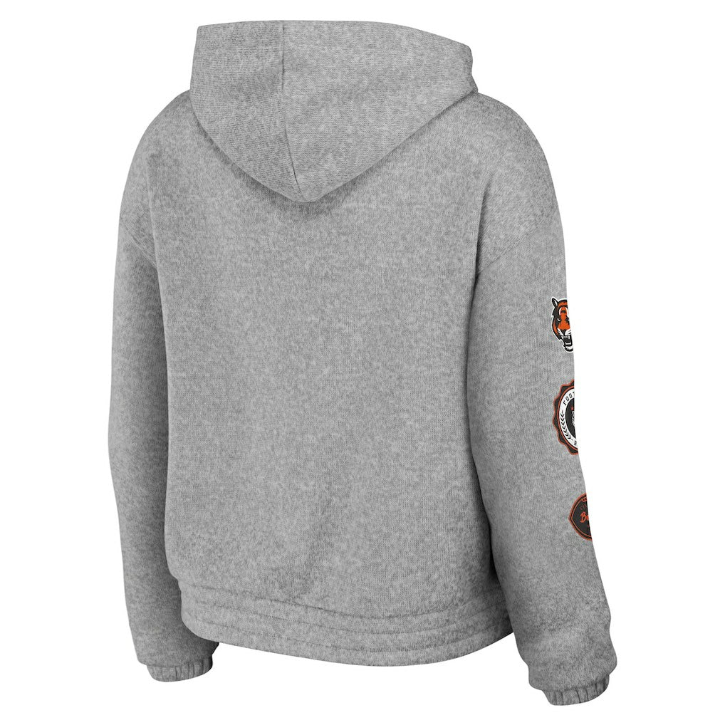 Cincinnati Bengals WEAR by Erin Andrews Women's Full-Zip Hoodie Heather Gray