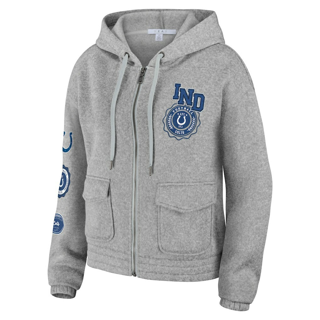 Indianapolis Colts WEAR by Erin Andrews Women's Full-Zip Hoodie Heather Gray