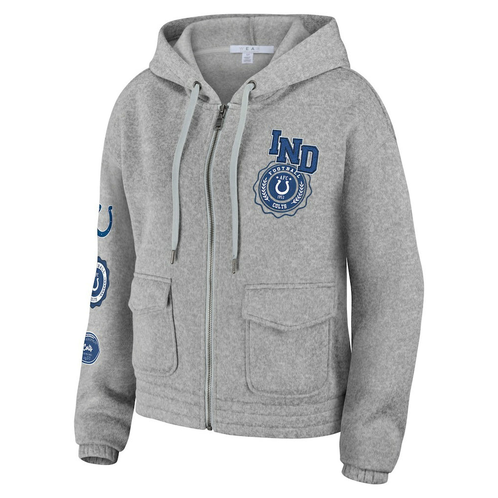 Indianapolis Colts WEAR by Erin Andrews Women's Full-Zip Hoodie Heather Gray