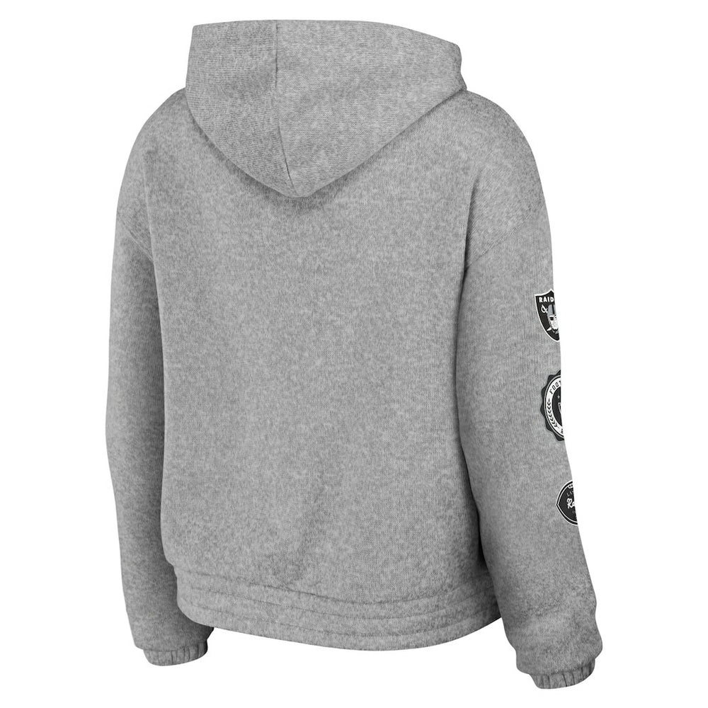 Las Vegas Raiders WEAR by Erin Andrews Women's Full-Zip Hoodie Heather Gray