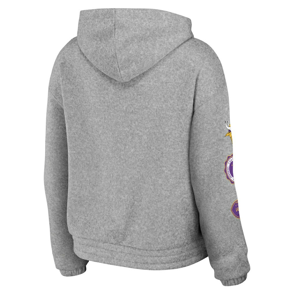 Minnesota Vikings WEAR by Erin Andrews Women's Full-Zip Hoodie Heather Gray