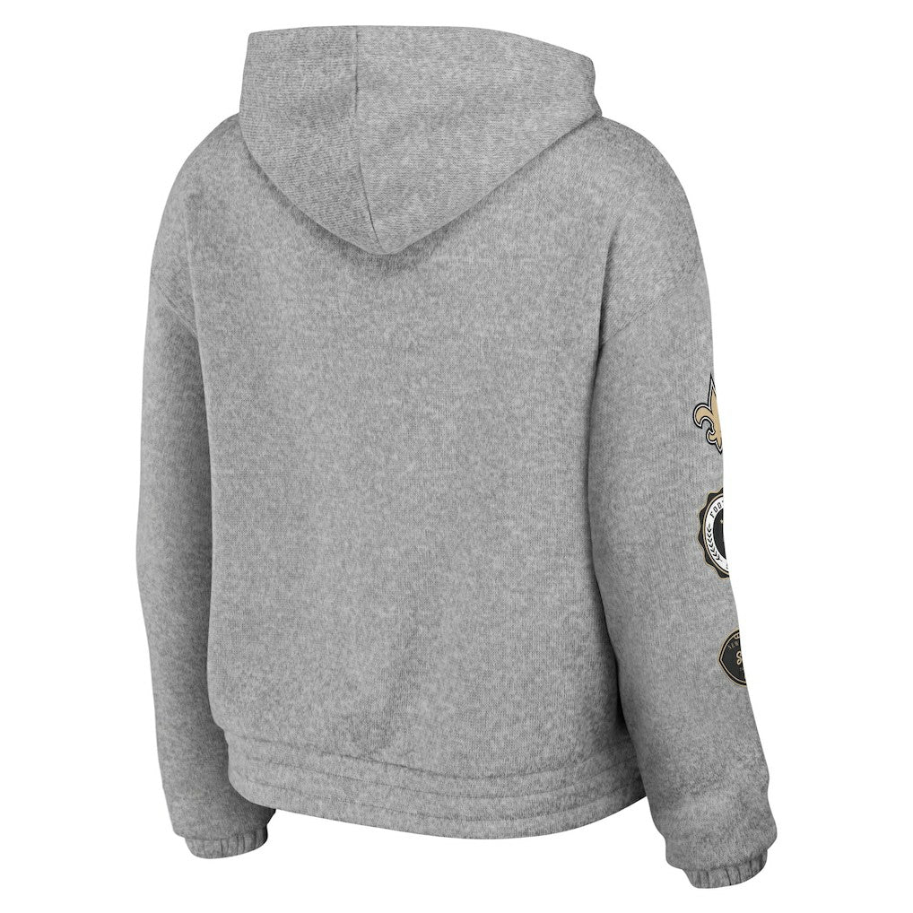 New Orleans Saints WEAR by Erin Andrews Women's Full-Zip Hoodie Heather Gray