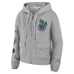 Seattle Seahawks WEAR by Erin Andrews Women's Full-Zip Hoodie Heather Gray