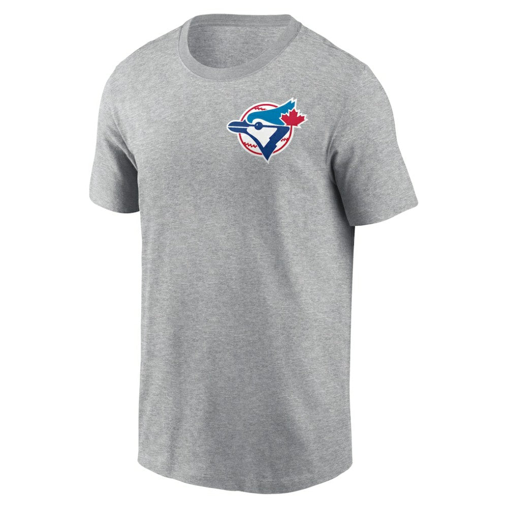 Toronto Blue Jays Nike Cooperstown Collection Large Logo 2-Hit T-Shirt - Heather Gray T-shirts