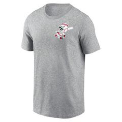 Cincinnati Reds Nike Cooperstown Collection Large Logo 2-Hit T-Shirt - Heather Gray T-shirts