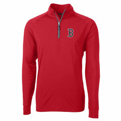 Boston Red Sox Cutter & Buck Adapt Eco Knit Stretch Recycled Quarter-Zip Pullover Top - Red Pullover