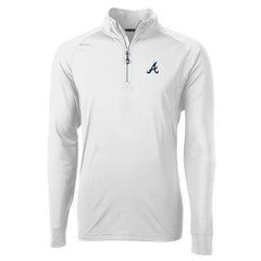 Atlanta Braves Cutter & Buck Adapt Eco Knit Stretch Recycled Quarter-Zip Pullover Top - White Pullover