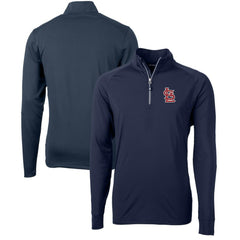 St. Louis Cardinals Cutter & Buck Adapt Eco Knit Stretch Recycled Quarter-Zip Pullover Top - Navy Pullover