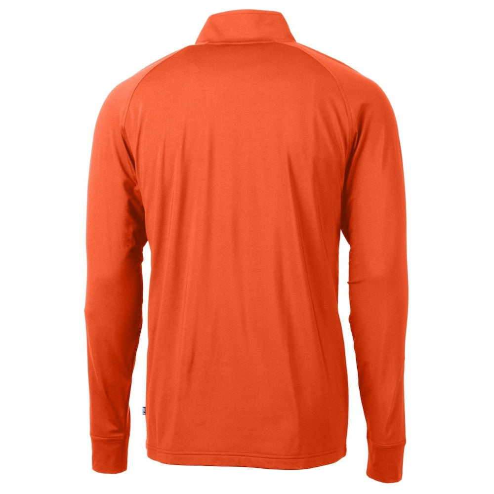 Detroit Tigers Cutter & Buck Adapt Eco Knit Stretch Recycled Quarter-Zip Pullover Top - Orange Pullover