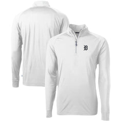 Detroit Tigers Cutter & Buck Adapt Eco Knit Stretch Recycled Quarter-Zip Pullover Top - White Pullover