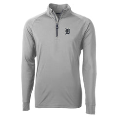 Detroit Tigers Cutter & Buck Adapt Eco Knit Stretch Recycled Quarter-Zip Pullover Top - Gray Pullover