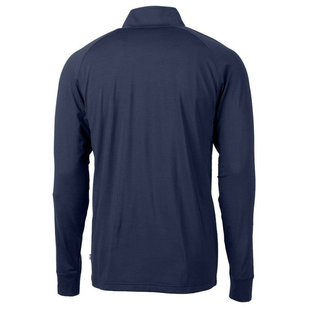 New York Yankees Cutter & Buck Adapt Eco Knit Stretch Recycled Quarter-Zip Pullover Top - Navy Pullover