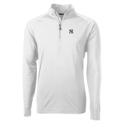New York Yankees Cutter & Buck Adapt Eco Knit Stretch Recycled Quarter-Zip Pullover Top - White Pullover