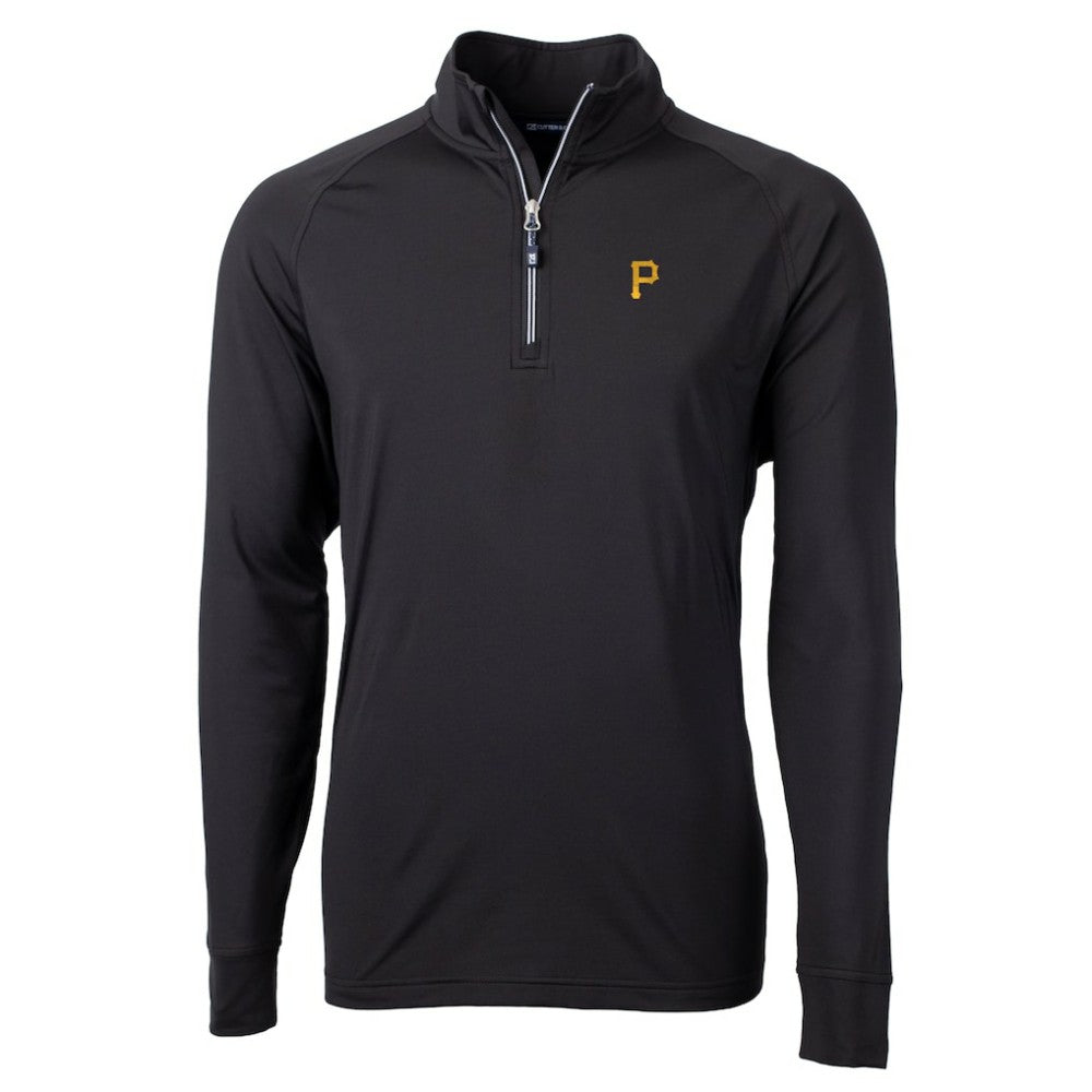 Pittsburgh Pirates Cutter & Buck Adapt Eco Knit Stretch Recycled Quarter-Zip Pullover Top - Black Pullover