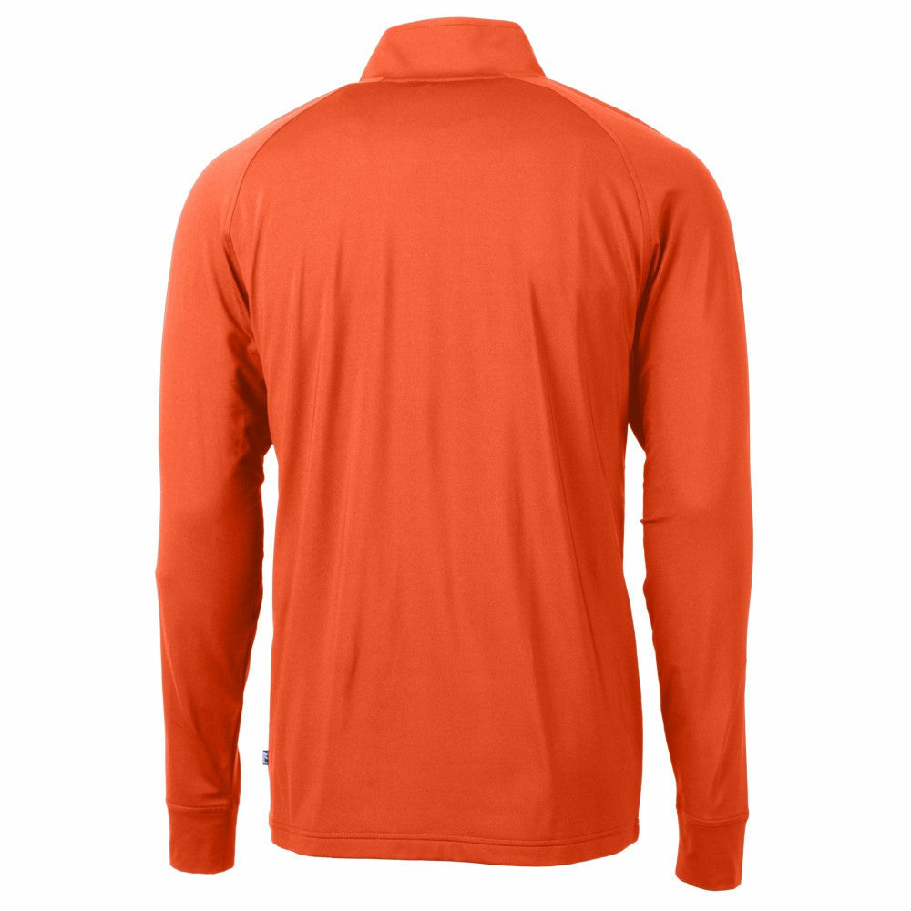 New York Mets Cutter & Buck Adapt Eco Knit Stretch Recycled Quarter-Zip Pullover Top - Orange Pullover