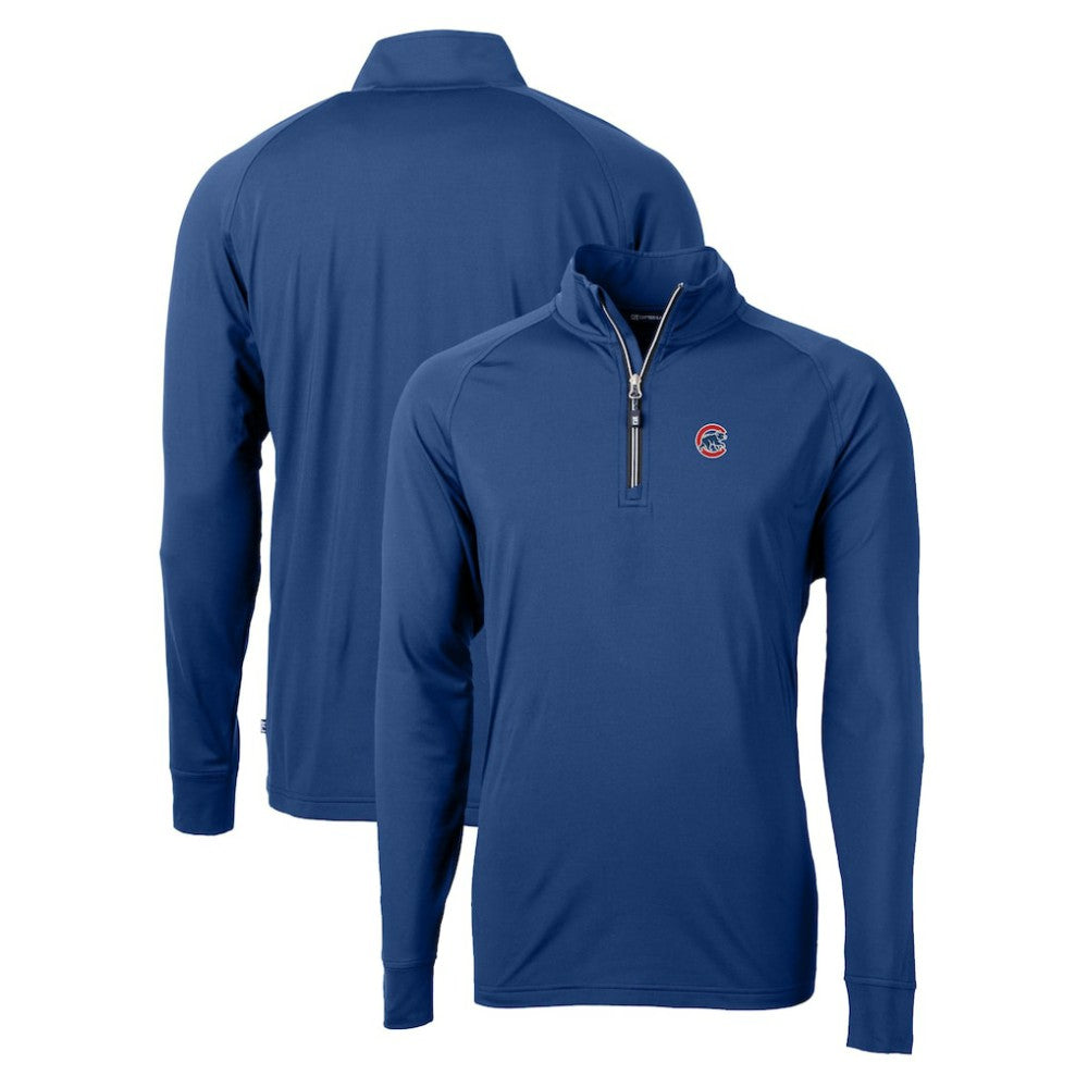 Chicago Cubs Cutter & Buck Adapt Eco Knit Stretch Recycled Quarter-Zip Pullover Top - Royal Pullover