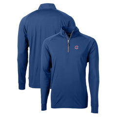 Chicago Cubs Cutter & Buck Adapt Eco Knit Stretch Recycled Quarter-Zip Pullover Top - Royal Pullover