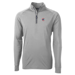 Chicago Cubs Cutter & Buck Adapt Eco Knit Stretch Recycled Quarter-Zip Pullover Top - Gray Pullover