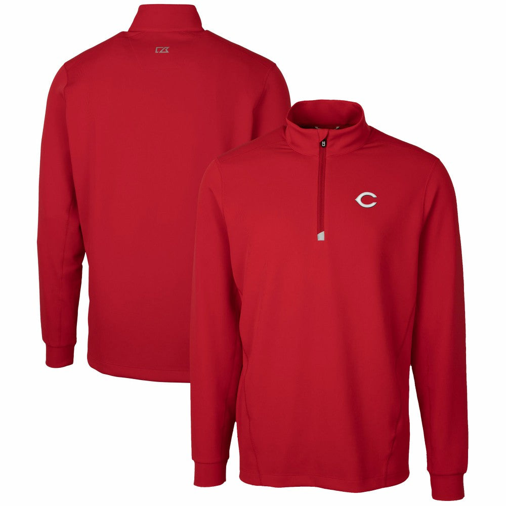 Cincinnati Reds Cutter & Buck Traverse Stretch Quarter-Zip Pullover Top - Red Pullover
