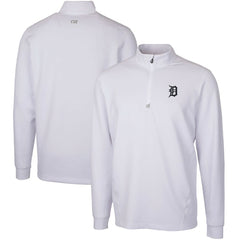 Detroit Tigers Cutter & Buck Traverse Stretch Quarter-Zip Pullover Top - White Pullover