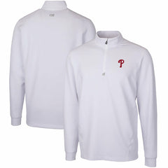 Philadelphia Phillies Cutter & Buck Traverse Stretch Quarter-Zip Pullover Top - White Pullover