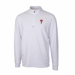 Philadelphia Phillies Cutter & Buck Traverse Stretch Quarter-Zip Pullover Top - White Pullover