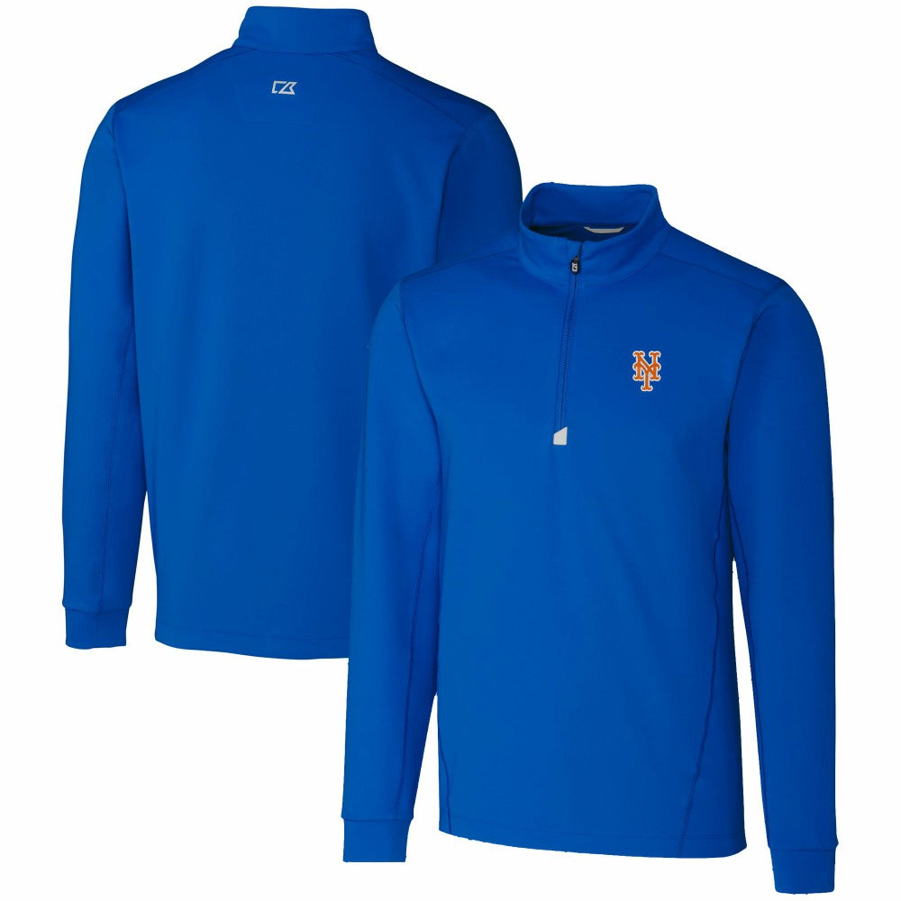New York Mets Cutter & Buck Traverse Stretch Quarter-Zip Pullover Top - Royal Pullover