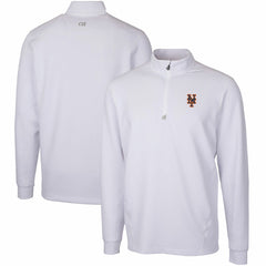 New York Mets Cutter & Buck Traverse Stretch Quarter-Zip Pullover Top - White Pullover