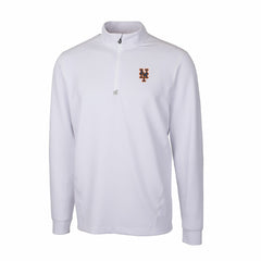 New York Mets Cutter & Buck Traverse Stretch Quarter-Zip Pullover Top - White Pullover