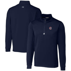 Chicago Cubs Cutter & Buck Traverse Stretch Quarter-Zip Pullover Top - Navy Pullover