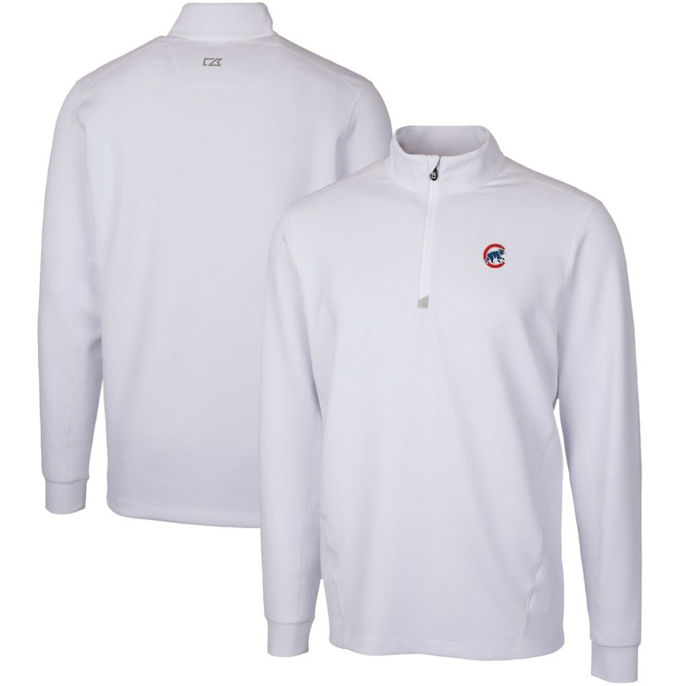 Chicago Cubs Cutter & Buck Traverse Stretch Quarter-Zip Pullover Top - White Pullover